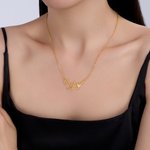 Personligt halsband med 2 namn Födelsedag Alla hjärtans dag Jubileumspresent för kvinnor
