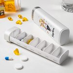 Personalized Cartoon Character Push-pull Food-grade Weekly Pill Organizer Box with Name Get Well Soon Birthday Travel Gift for Family Friends