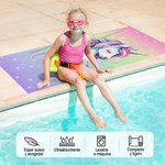 Toalla de playa personalizada de unicornio fantasía de secado rápido y tamaño grande con nombre esencial de viaje regalo de cumpleaños para niñas