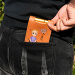 Personalized Cartoon Character Birth Flower Leather Cribbage Board Set with Name Travel Essential Birthday Gift for Family Friends Cribbage Lovers
