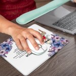 Spersonalizowana podkładka pod mysz w kształcie kwiatu z tekstem i imieniem Akcesoria komputerowe Prezent urodzinowy dla współpracowników i liderów