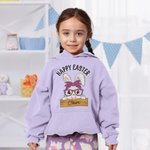 Spersonalizowana koszulka Happy Easter Cute Bunny 100% bawełna Bluza z kapturem z imieniem Wielkanocny prezent dla chłopców i dziewczynek