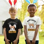 Spersonalizowana koszulka Happy Easter Cute Bunny 100% bawełna Bluza z kapturem z imieniem Wielkanocny prezent dla chłopców i dziewczynek