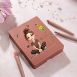 Personalisierte 3D Cartoon Charakter Geburt Blume 5 Stück Make-up Pinsel Set mit Travel Storage Box Geburtstag Brautjungfer Geschenk für Frauen Mädchen