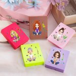 Personalisierte 3D Cartoon Charakter Geburt Blume 5 Stück Make-up Pinsel Set mit Travel Storage Box Geburtstag Brautjungfer Geschenk für Frauen Mädchen