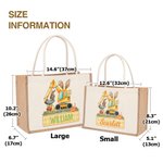 Sac en toile de jute personnalisé avec le nom du lapin de Pâques Excavatrice Cadeau de fête pour les garçons filles