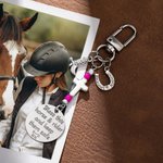 Personalisierte Western Kreuz Hufeisen Pferd Sattel Perlen Charme mit Namen Pferdesport Geburtstag Geschenk für Pferdeliebhaber Besitzer