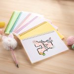 Personalized Cute Rabbit Floral Initial Name A5 Spiral Notebook and Pom Puff Bunny Pen Set with 156 Lined Pages Birthday Easter Gift for Kids