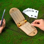 Personalized Cartoon Character Birth Flower Leather Cribbage Board Set with Name Travel Essential Birthday Gift for Family Friends Cribbage Lovers