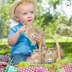 Personalisierte Cartoon Charakter Geburt Blume Drawstring Jute behandeln Tasche mit Namen Ostereier jagt Geburtstag Geschenk für Familie Freund