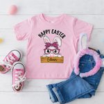 Spersonalizowana koszulka Happy Easter Cute Bunny 100% bawełna Bluza z kapturem z imieniem Wielkanocny prezent dla chłopców i dziewczynek