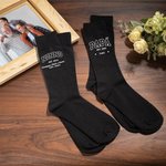 Calzini personalizzati materiale morbido 100% cotone con 1-12 nomi e anno regalo di compleanno per la festa del papà per uomo