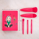 Personalisierte 3D Cartoon Charakter Geburt Blume 5 Stück Make-up Pinsel Set mit Travel Storage Box Geburtstag Brautjungfer Geschenk für Frauen Mädchen