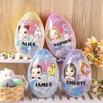 Oeuf de Pâques personnalisé garçon fille lapin poussin initiale à remplir avec le nom Oeuf de Pâques Jumbo à remplir pour le panier d'anniversaire Cadeau d'anniversaire pour enfants