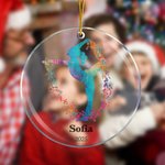 Personalized Watercolour Gymnastics Sports Silhouette Acrylic Christmas Ornament with Name Christmas Tree Decor Gift for Gymnasts