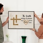 Personalisierte Kreuzworträtsel Scrabble Puzzle Kunst Poster gerahmt rahmenlose Malerei mit Namen Geburtstag Housewarming Geschenk für Familienmitglied