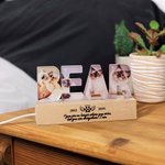 Personalisierte 3-7 Hund Katze Fotos Name LED-Nachtlicht mit hölzernen Basis Home Decor Memorial Sympathie Erinnerung Geschenk für Tierhalter