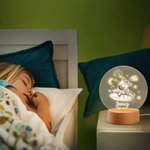 Spersonalizowana akrylowa lampka nocna LED Sleep Animal Panda Zebra z drewnianą podstawą i imieniem Dekoracja pokoju dziecięcego Prezent urodzinowy dla dzieci