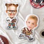 Almohada de Fútbol Personalizada con Cara Divertida y Foto en Forma Humana con Nombre Decoración del Hogar Regalo de Cumpleaños para Niños Niñas