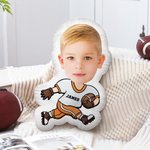 Almohada de Fútbol Personalizada con Cara Divertida y Foto en Forma Humana con Nombre Decoración del Hogar Regalo de Cumpleaños para Niños Niñas