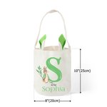 Personifierad söt Peter Rabbit Bunny Ears Bucket Bag Basket Basket med initialer och namn Påskäggsjakt Supplies Födelsedagsfest Favors Present för barn