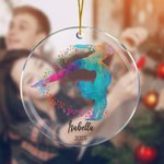 Personalized Watercolour Gymnastics Sports Silhouette Acrylic Christmas Ornament with Name Christmas Tree Decor Gift for Gymnasts