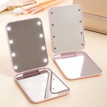 Miroir de Maquillage Lumière LED Personnalisé avec Personnage Fleur de Naissance Nom Double Face Cadeau Anniversaire Mariage pour Femme Fille