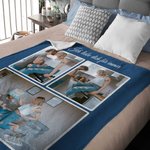 Personalisierte frohen Valentinstag 1-9 Fotos weiche Decke mit Text Namen Hausdeko Valentinstag Geburtstag Geschenk für Familie Paar