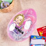 Oeuf de Pâques personnalisé garçon fille lapin poussin initiale à remplir avec le nom Oeuf de Pâques Jumbo à remplir pour le panier d'anniversaire Cadeau d'anniversaire pour enfants