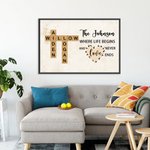 Personalisierte Kreuzworträtsel Scrabble Puzzle Kunst Poster gerahmt rahmenlose Malerei mit Namen Geburtstag Housewarming Geschenk für Familienmitglied