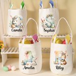 Personalisierte Aquarell Osterhase Ei Initial Korb mit Namen Ostern Party Geburtstag Geschenk für Jungen Mädchen