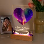 Personalised Constellation Star Map Acrylic LED Night Light with Date Text and Wooden Base Home Decor Valentine's Day Anniversary Gift for Couple