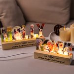 Personalisierte 3-7 Hund Katze Fotos Name LED-Nachtlicht mit hölzernen Basis Home Decor Memorial Sympathie Erinnerung Geschenk für Tierhalter