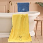 Serviette de Toilette ou de Bain Personnalisée avec Nom et Motif d'Animal Brodés Cadeau Anniversaire Vacances pour Enfant Famille