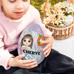 Oeuf de Pâques personnalisé garçon fille lapin poussin initiale à remplir avec le nom Oeuf de Pâques Jumbo à remplir pour le panier d'anniversaire Cadeau d'anniversaire pour enfants