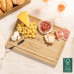 Personalised Monogram Initial Name Date  FSC Bamboo Engraved Charcuterie Chopping Board with Juice Groove Housewarming Wedding Gift for Couple Family