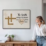 Personalisierte Kreuzworträtsel Scrabble Puzzle Kunst Poster gerahmt rahmenlose Malerei mit Namen Geburtstag Housewarming Geschenk für Familienmitglied