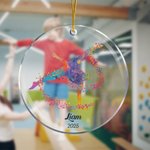 Personalized Watercolour Gymnastics Sports Silhouette Acrylic Christmas Ornament with Name Christmas Tree Decor Gift for Gymnasts