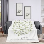 Couverture personnalisée en forme d'arbre généalogique avec 2 à 20 noms Cadeau d'anniversaire pour la famille