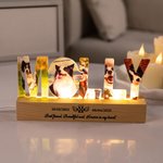 Personalisierte 3-7 Hund Katze Fotos Name LED-Nachtlicht mit hölzernen Basis Home Decor Memorial Sympathie Erinnerung Geschenk für Tierhalter
