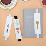 Personalisierte Geburt Blume elastische Leder Federtasche Halter Lesezeichen mit Namen Geburtstag Briefpapier liefert Geschenk für Bücherwurm Buchliebhaber