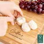 Personalized Name Date FSC Bamboo Engraving Charcuterie Cutting Board with Juice Groove Wedding Housewarming Christmas Gift for Family