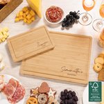 Personalized Name Date FSC Bamboo Engraving Charcuterie Cutting Board with Juice Groove Wedding Housewarming Christmas Gift for Family