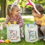 Personalisierte niedliche Osterhase Karotte Initial Korb mit Namen Ostern Party Geburtstag Geschenk für Jungen Mädchen