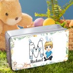 Boîte de conservation pour biscuits avec initiales et nom Cadeau de Pâques pour garçons et filles