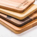Personalized Engraved Flower Mountain Wood Charcuterie Cutting Board with Handle and Name Ship from USA Wedding Gift for Family
