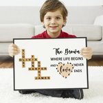 Personalisierte Kreuzworträtsel Scrabble Puzzle Kunst Poster gerahmt rahmenlose Malerei mit Namen Geburtstag Housewarming Geschenk für Familienmitglied