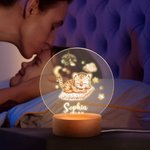 Spersonalizowana akrylowa lampka nocna LED Sleep Animal Panda Zebra z drewnianą podstawą i imieniem Dekoracja pokoju dziecięcego Prezent urodzinowy dla dzieci