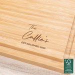 Personalized Name Date FSC Bamboo Engraving Charcuterie Cutting Board with Juice Groove Wedding Housewarming Christmas Gift for Family
