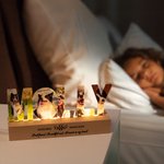 Personalisierte 3-7 Hund Katze Fotos Name LED-Nachtlicht mit hölzernen Basis Home Decor Memorial Sympathie Erinnerung Geschenk für Tierhalter